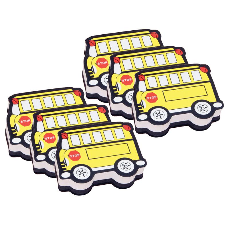 Magnetic Whiteboard Eraser, School Bus, Pack of 6. Picture 2