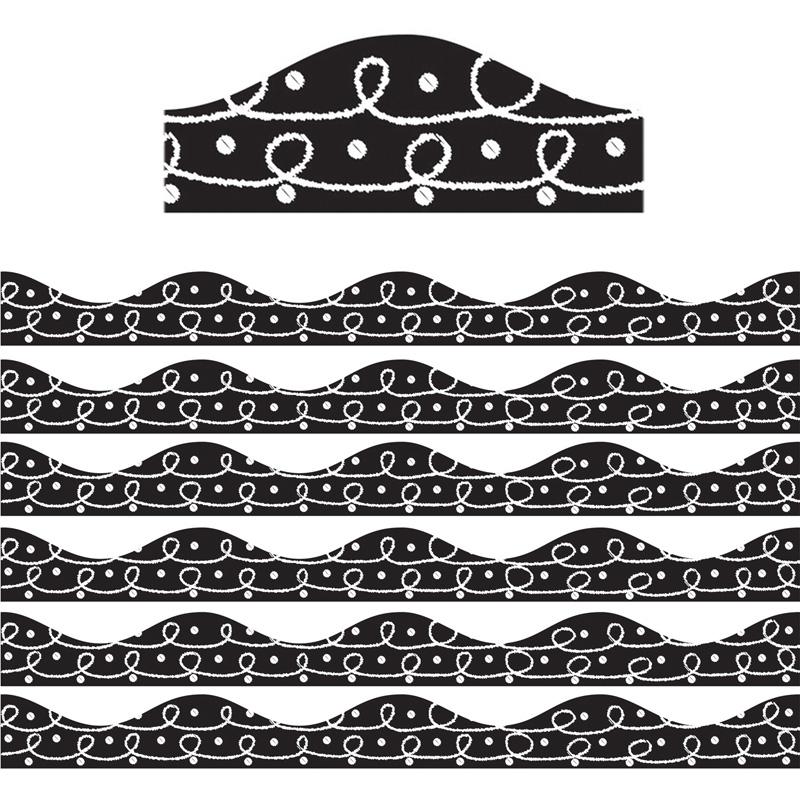 Magnetic Border, Scribble Chalk Loops, 12 Feet Per Pack, 6 Packs. Picture 2
