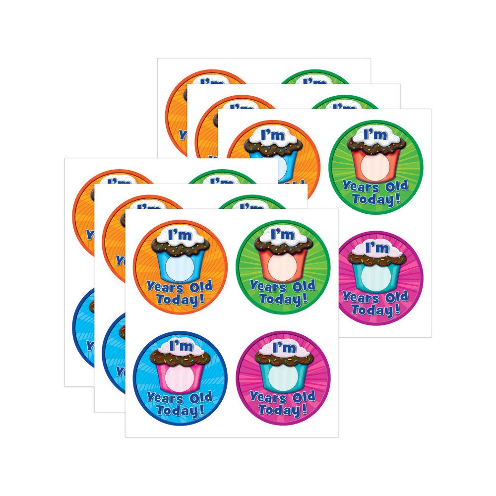 I Am __ Years Old Today WearEm Badges, 32 Per Pack, 6 Packs. Picture 1