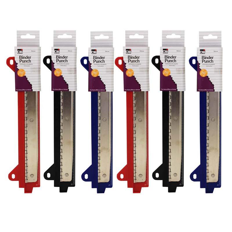 Binder 3 Hole Punch, Assorted Colors, Pack of 6. Picture 2