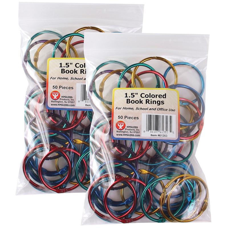 Book Rings, 1-1/2 Inch, 50 Per Pack, 2 Packs. Picture 2