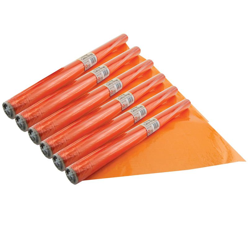 Cello-Wrap Roll, Orange, 20" x 12.5', 6 Rolls. Picture 2
