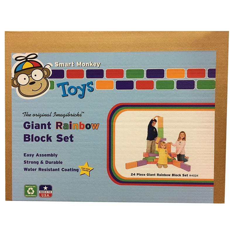 ImagiBRICKS Giant Rainbow Building Block Set, 24 Pieces. Picture 2