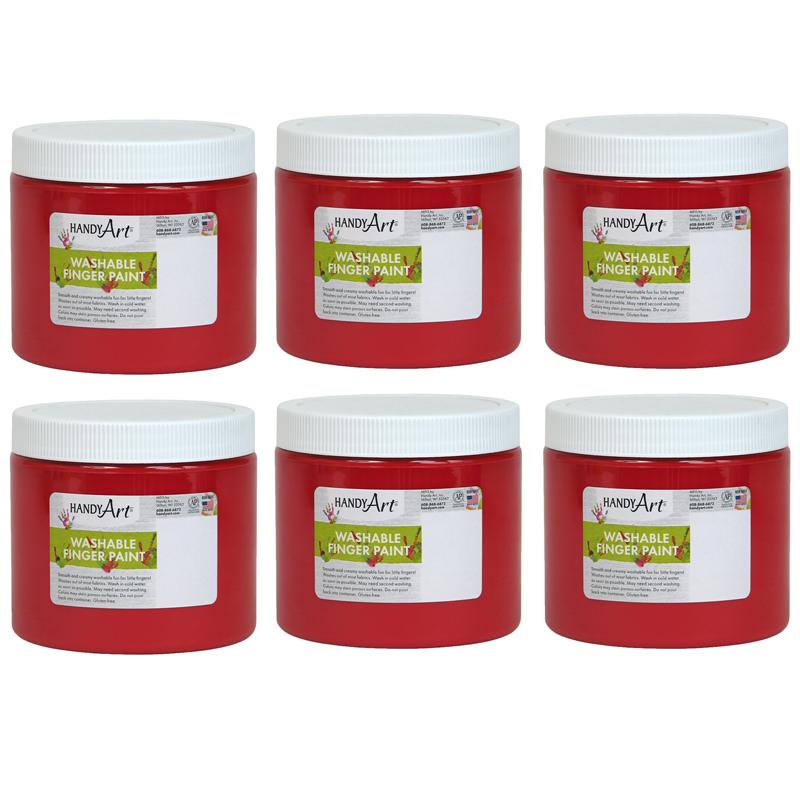 Washable Finger Paint, Red, 16 oz., Pack of 6. Picture 2