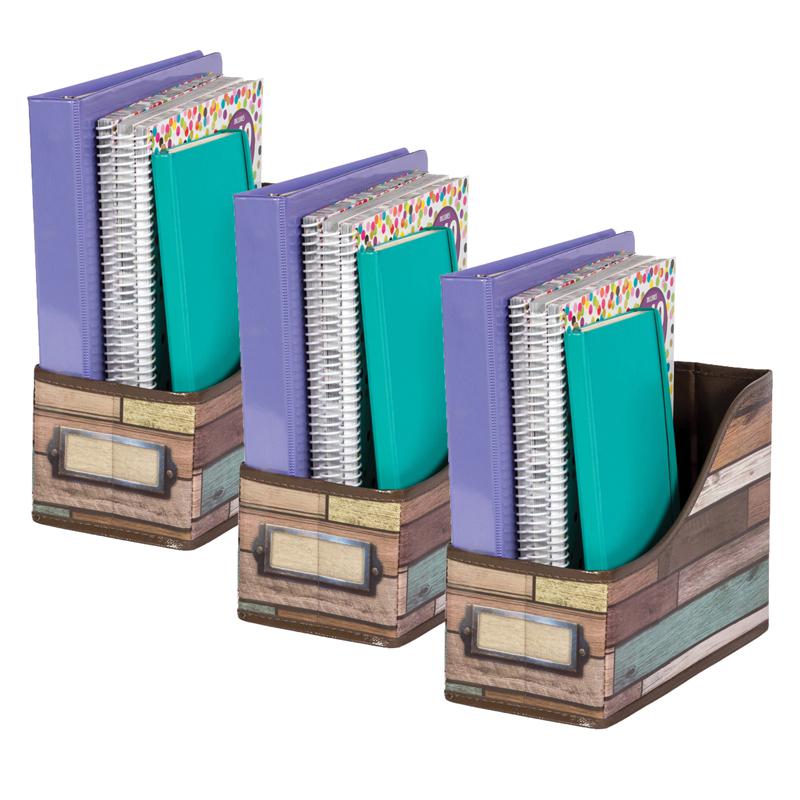 Reclaimed Wood Design Book Bin, Pack of 3. Picture 2