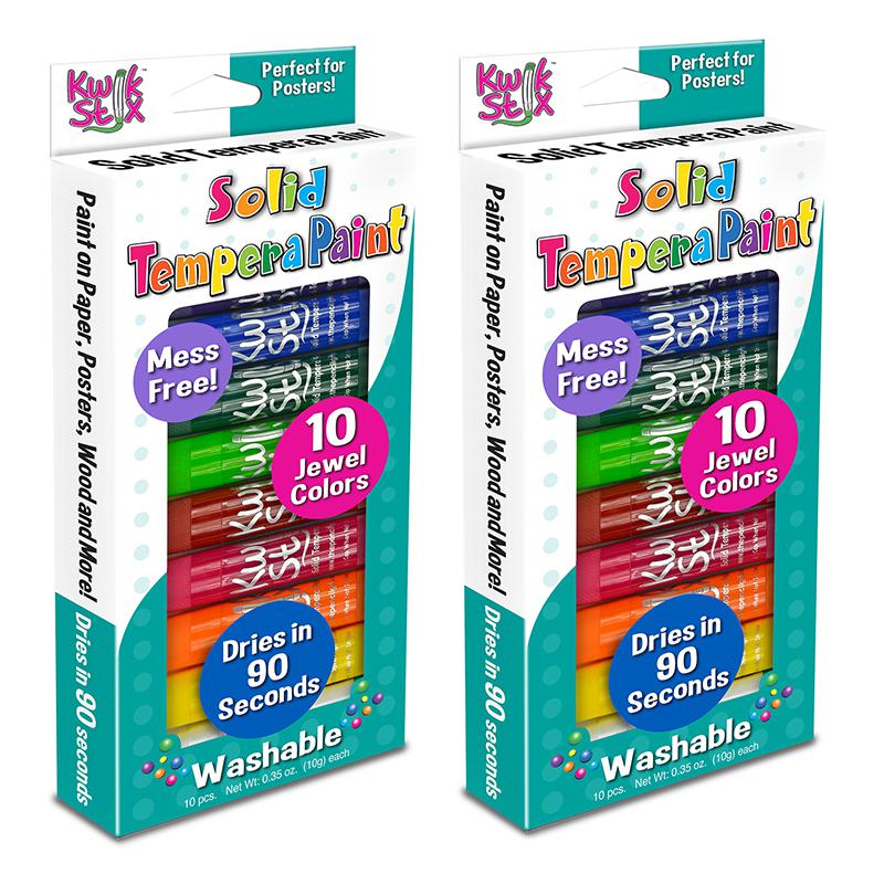 Solid Tempera Paint, Jewel Tones, 10 Per Pack, 2 Packs. Picture 2