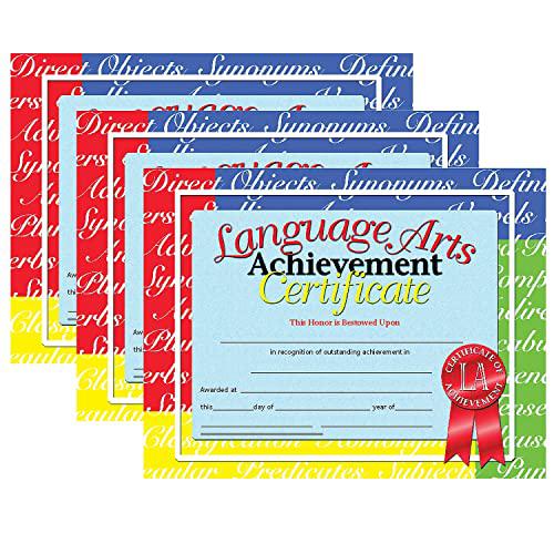 Language Arts Achievement Certificate, 30 Per Pack, 3 Packs. Picture 1