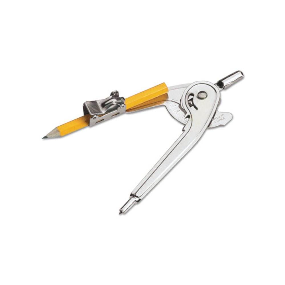 Ball Bearing Compass with Safety Pointed Tip, 12" Maximum Diameter, Silver, Dozen. Picture 1