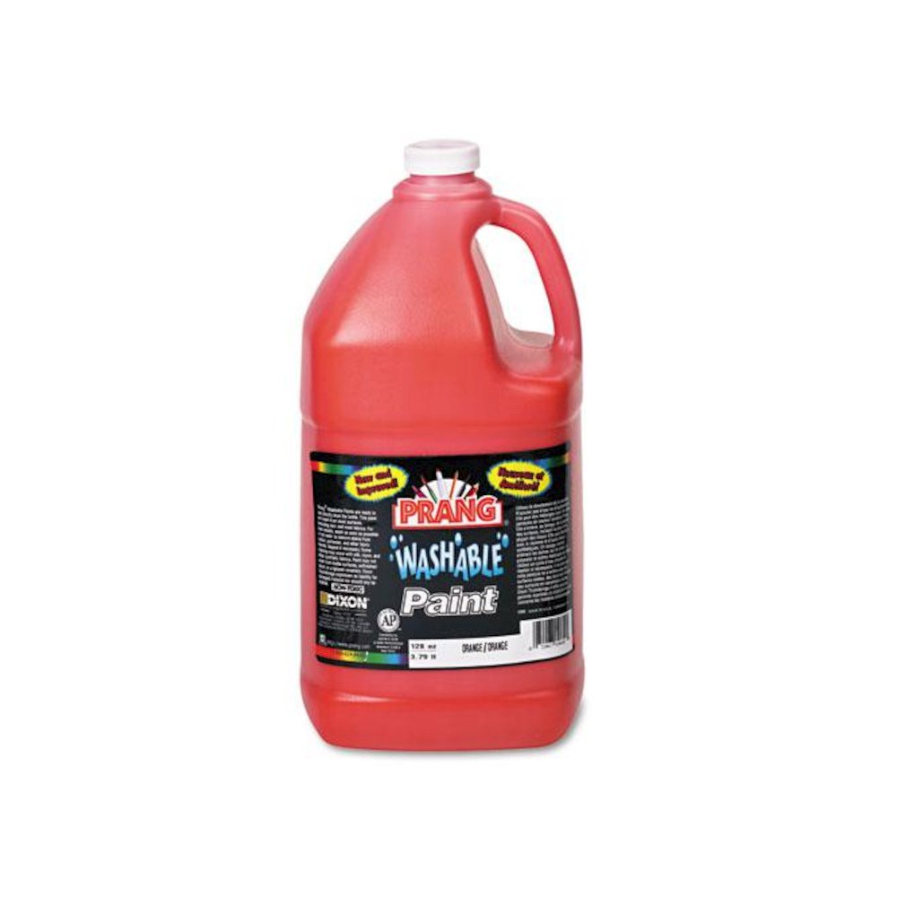 Washable Paint, Orange, 1 gal Bottle. Picture 1