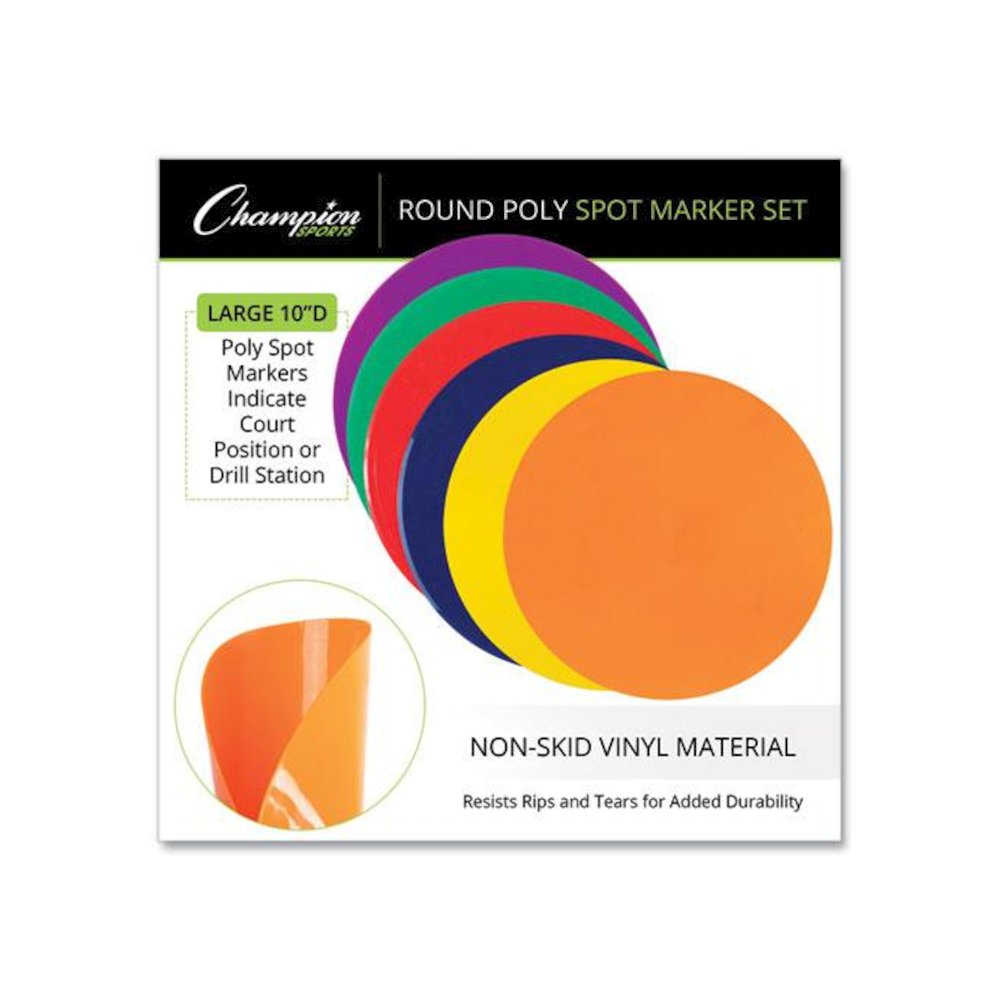 Poly Spot Marker Set, 9" Disks, Assorted Colors, 6/Set. Picture 2