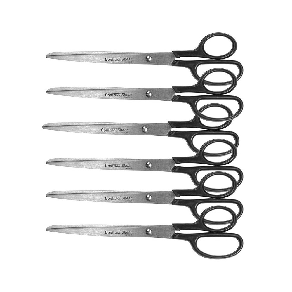 Contract Stainless Steel Scissors 9", Black, Pack of 6. Picture 2