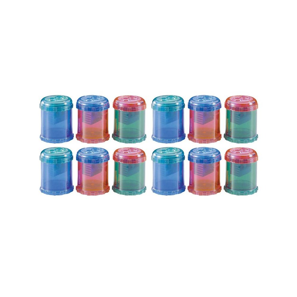 Manual 2-Hole Pencil and Crayon Sharpener, Assorted Colors, 12 Per Pack. Picture 2