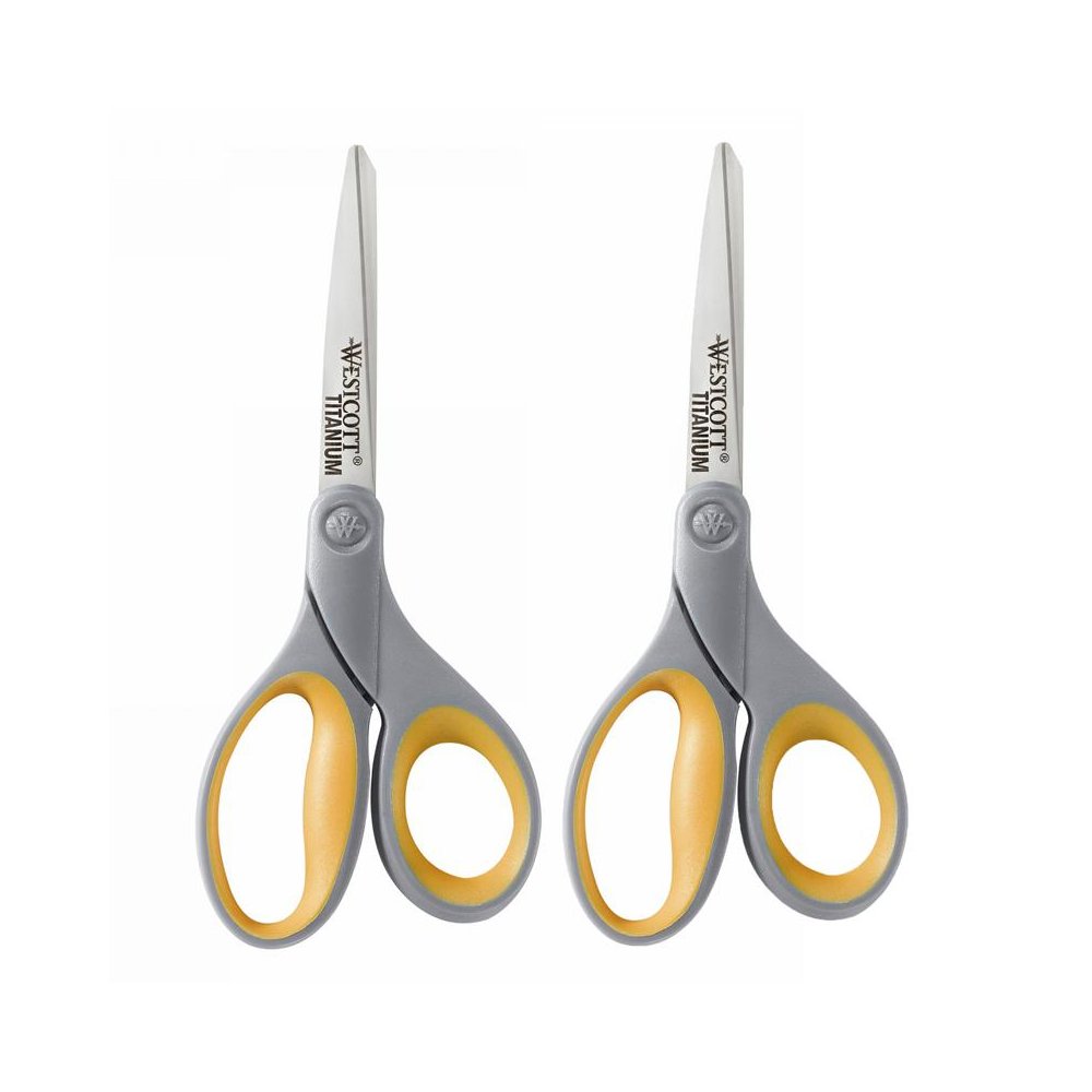 Soft Grip Titanium Bonded Scissors, 8" Straight, Pack of 2. Picture 2