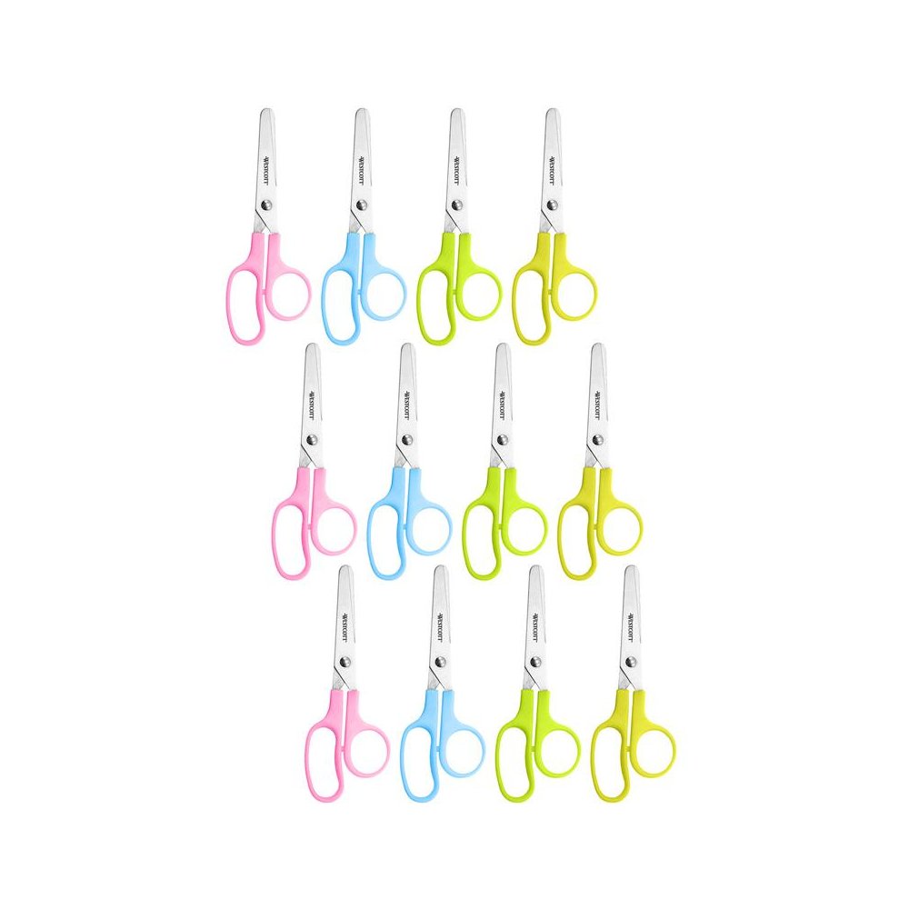 Value Kids Scissors, Blunt, 5", Assorted Colors, Pack of 12. Picture 2