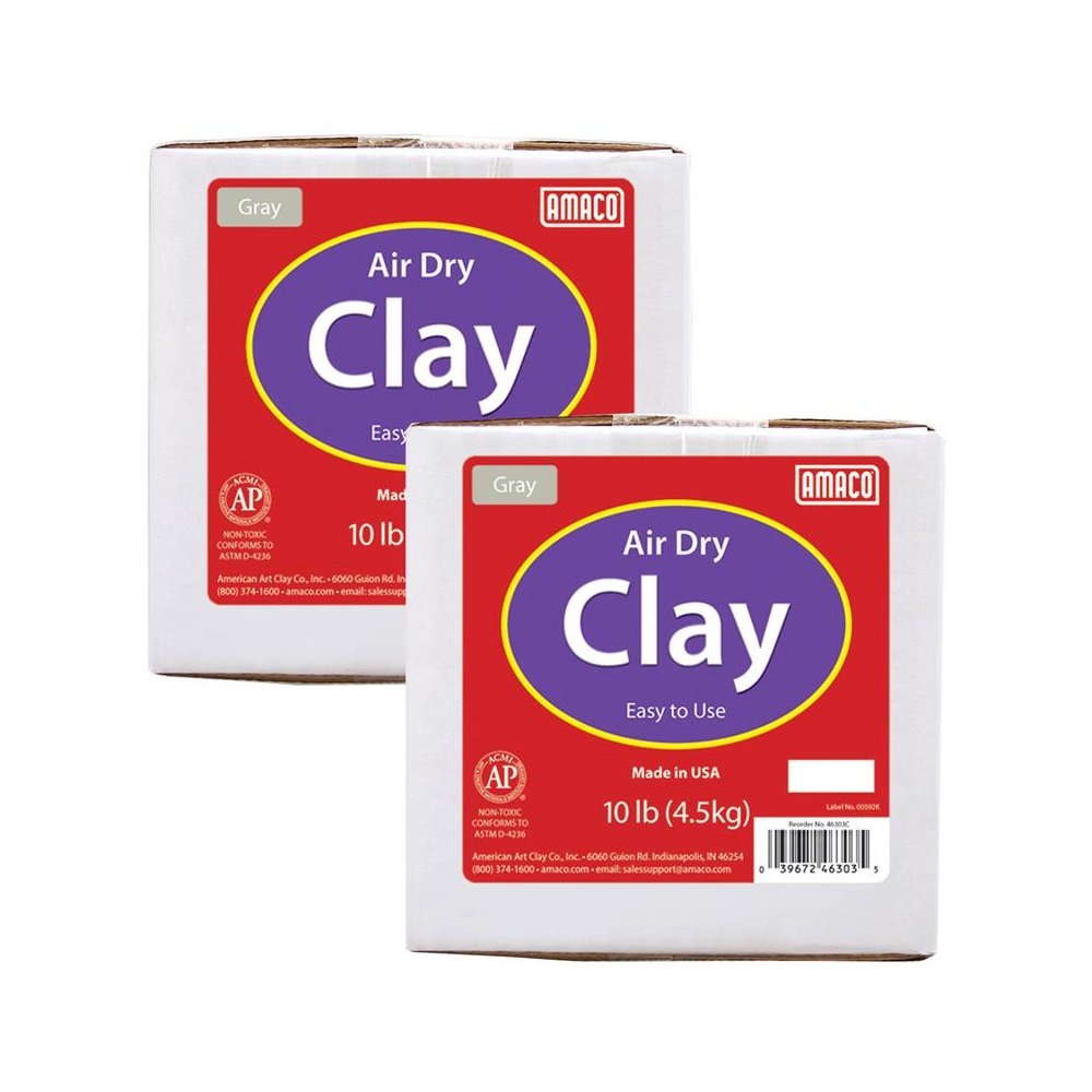 Air Dry Clay, Gray, 10 lbs. Per Box, 2 Boxes. Picture 2