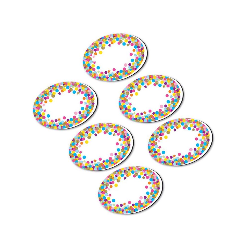Magnetic Whiteboard Eraser, Oval Confetti, Pack of 6. Picture 2