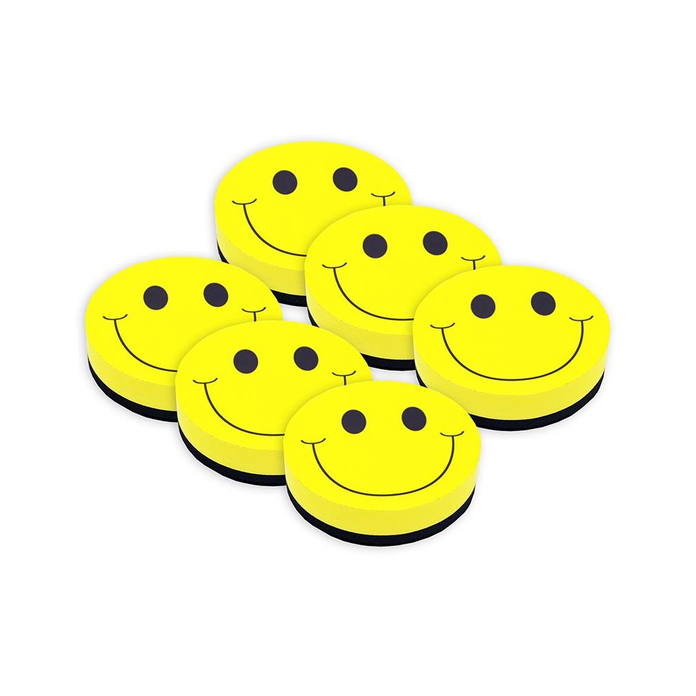 Magnetic Whiteboard Eraser, Smile Face, Pack of 6. Picture 2