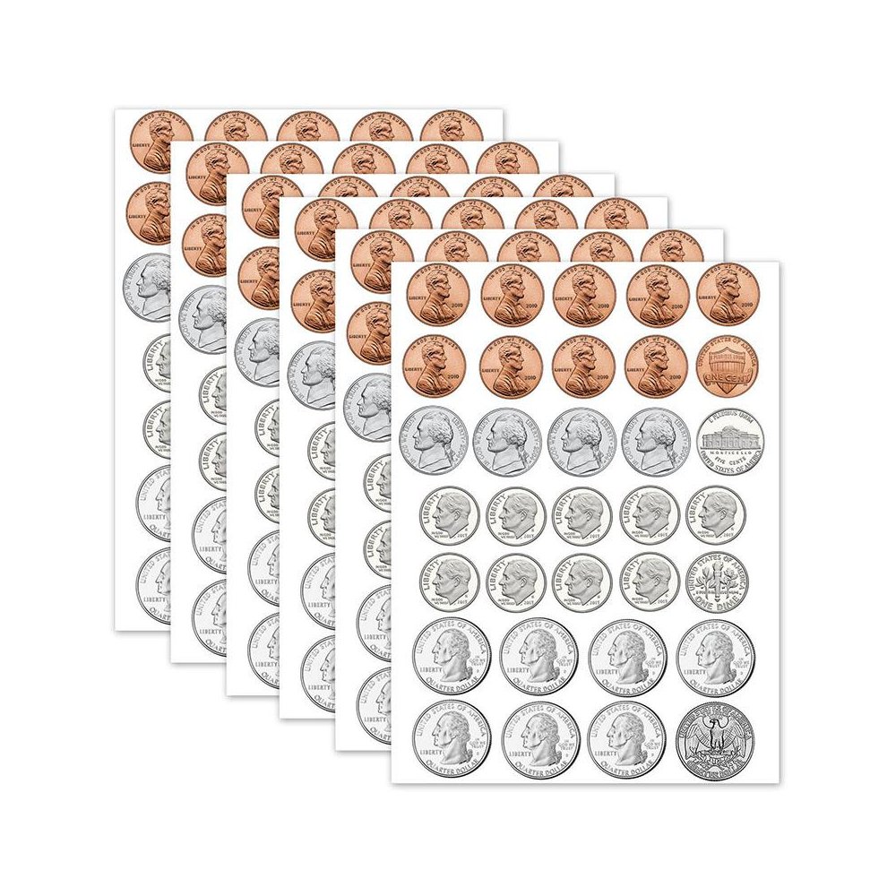 Math Die-Cut Magnets, U.S. Coins, 33 Per Pack, 6 Packs. Picture 2