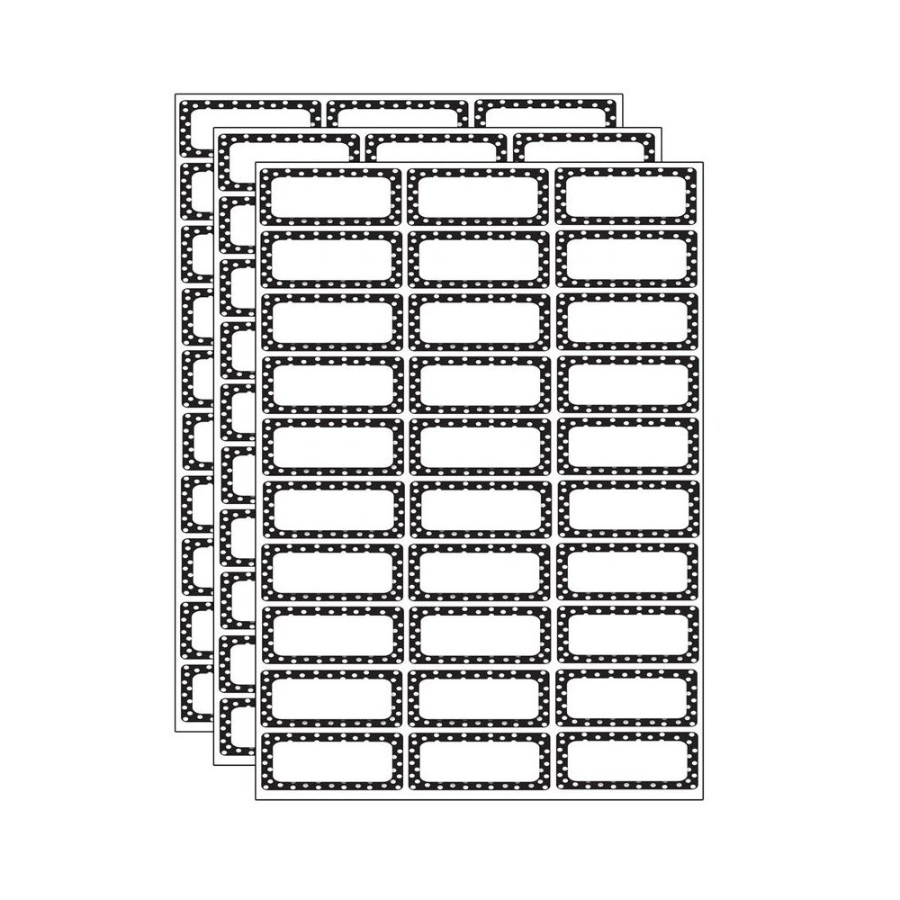 Die-Cut Magnetic Foam Black & White Dots Labels/Nameplates, 30 Per Pack, 3 Packs. Picture 2