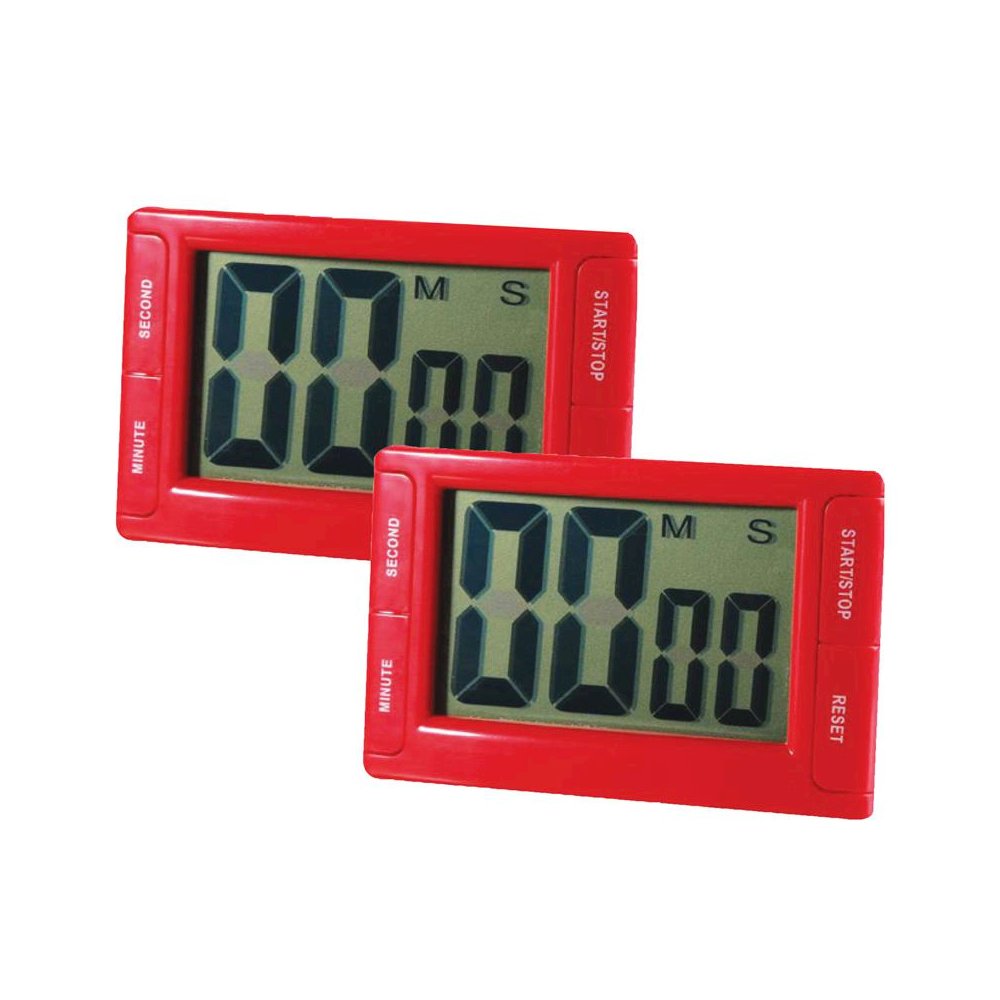 Big Red Digital Timer 3.75" x 2.5" with Magnetic Backing and Stand, Pack of 2. Picture 2