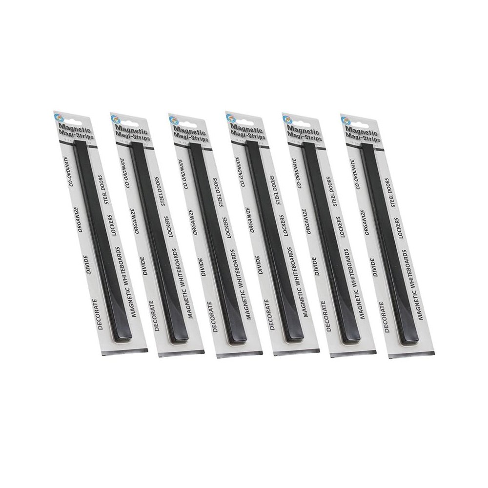Magnetic Magi-Strips, Black, 12 Feet Per Pack, 6 Packs. Picture 2