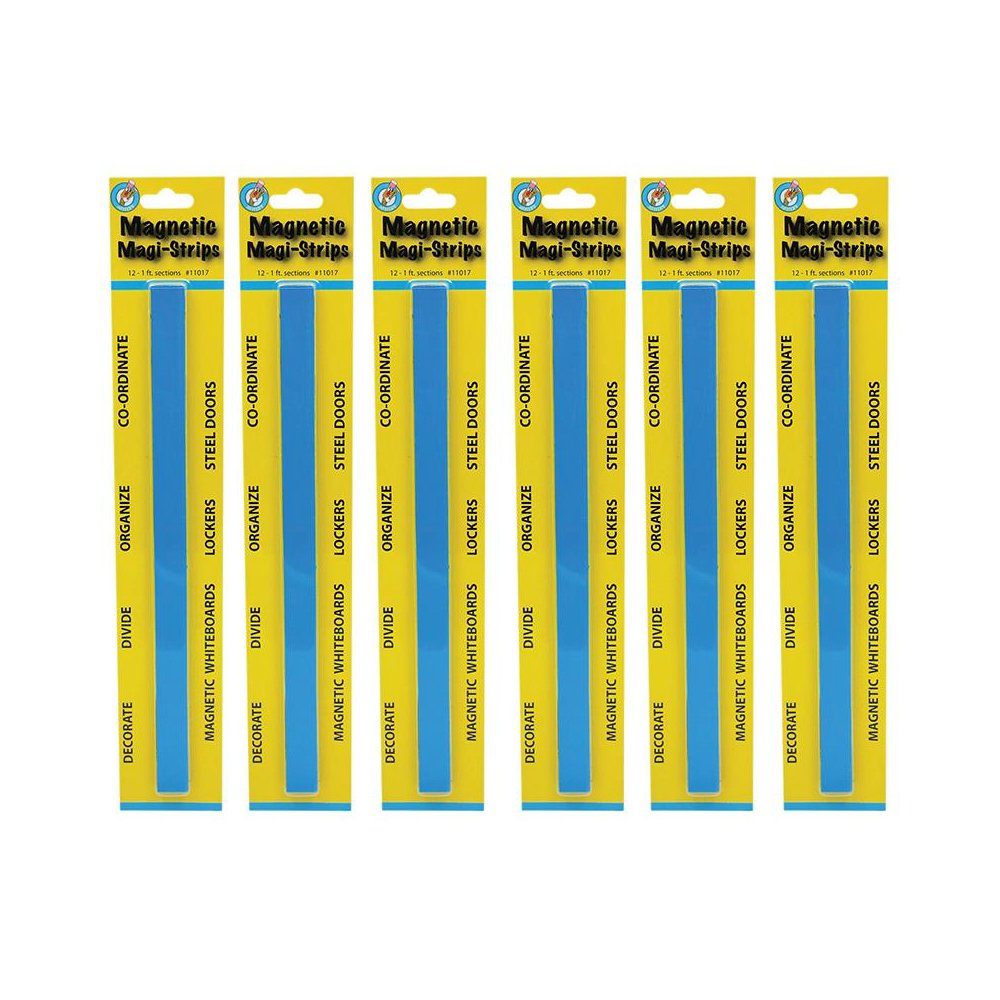Magnetic Magi-Strips, Blue, 12 Feet Per Pack, 6 Packs. Picture 2