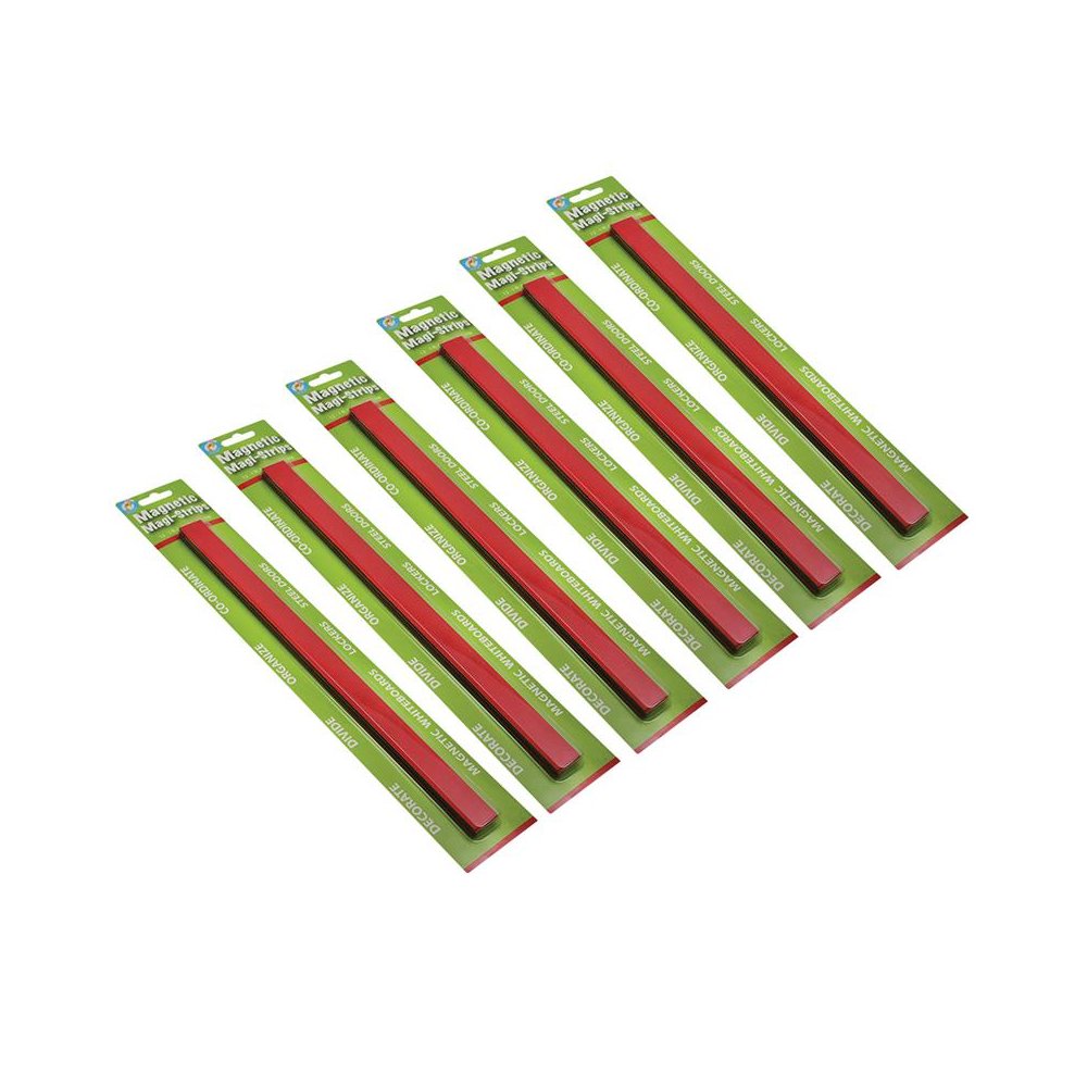 Magnetic Magi-Strips, Red, 12 Feet Per Pack, 6 Packs. Picture 2