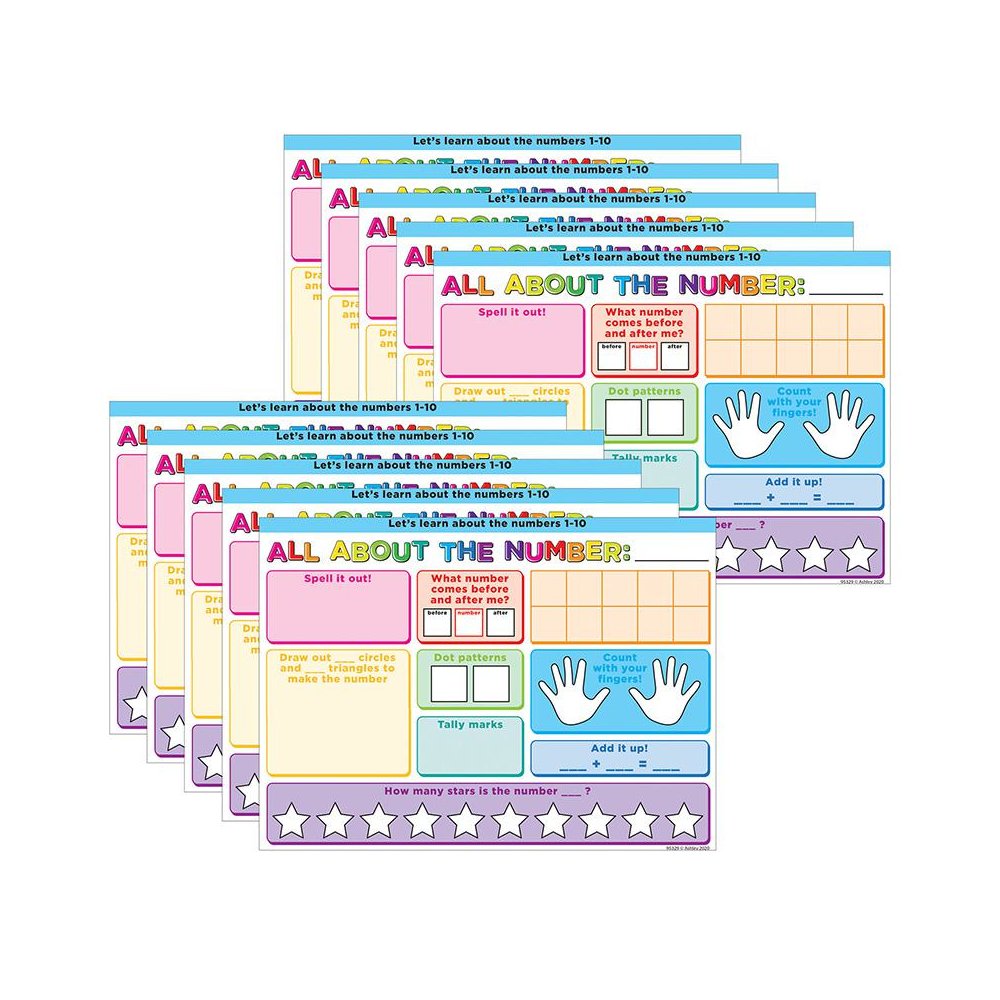 Smart Poly PosterMat Pals Space Savers, All About the Number, Pack of 10. Picture 2
