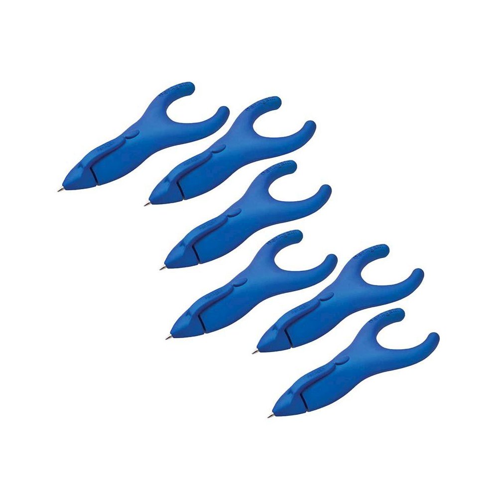 Ergo-Sof Retractable Ballpoint Pen, Blue, Black Ink, Pack of 6. Picture 2