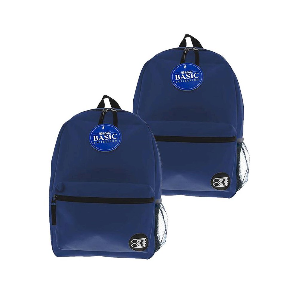 16" Basic Backpack, Navy Blue, Pack of 2. Picture 2