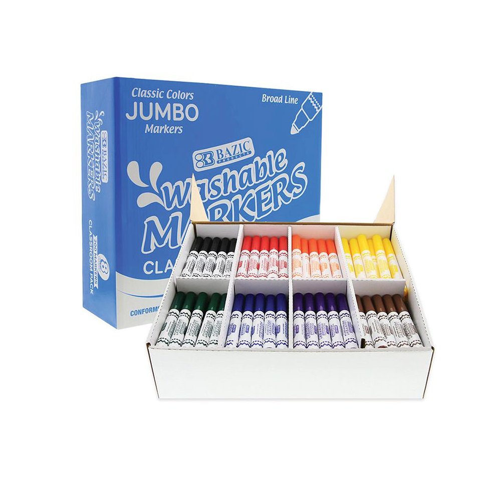 Washable Markers, Jumbo Classroom Pack, 200 Count, 8 Colors. Picture 2