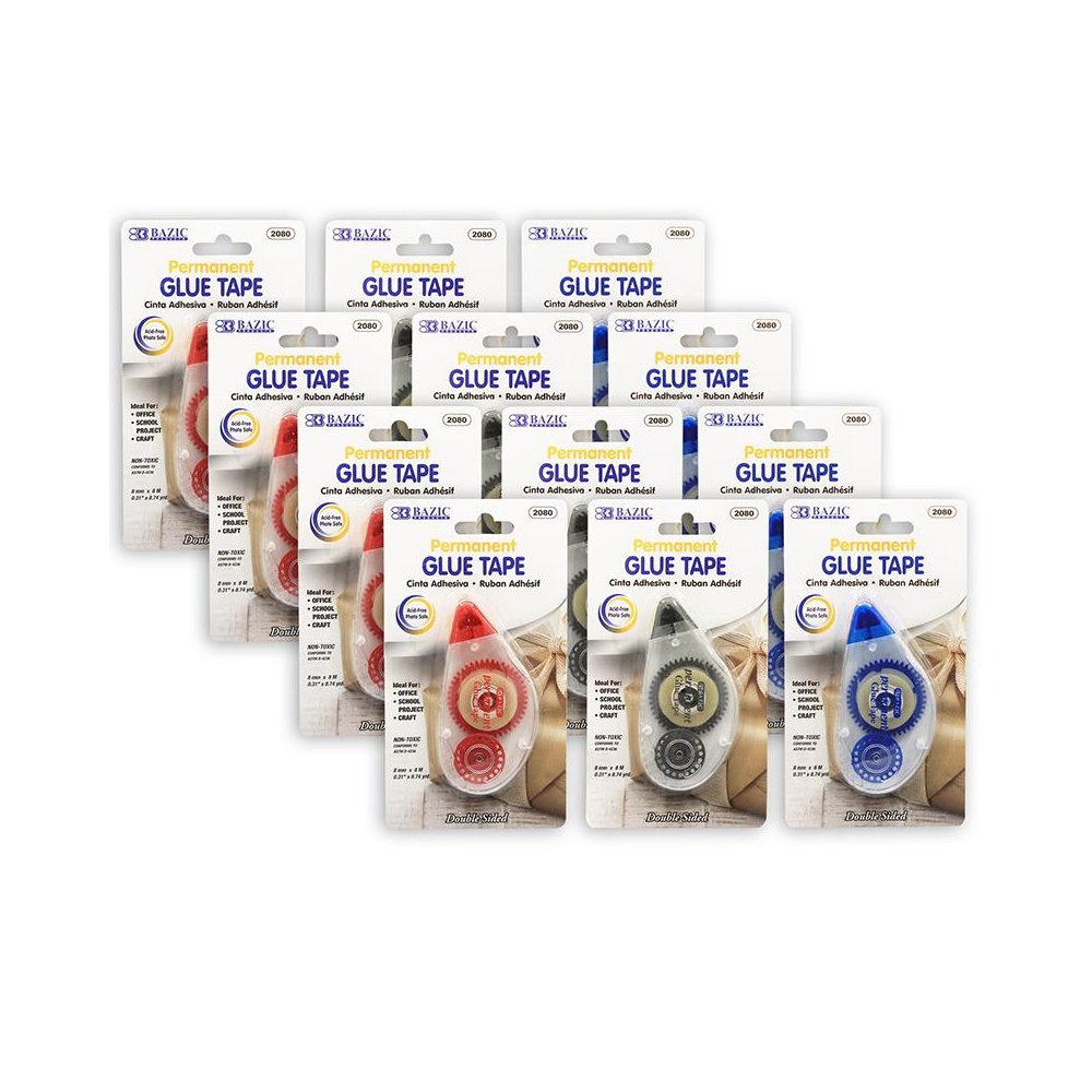 Permanent Glue Tape, 8mm x 8m, Pack of 12. Picture 2