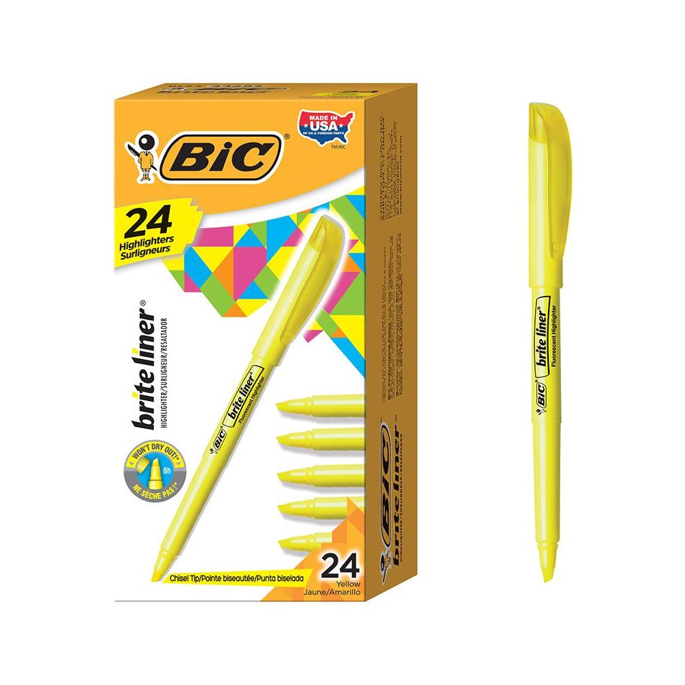 Brite Liner Highlighters Markers, Fluorescent Highlighters Ink,, 24-Count Pack. Picture 2