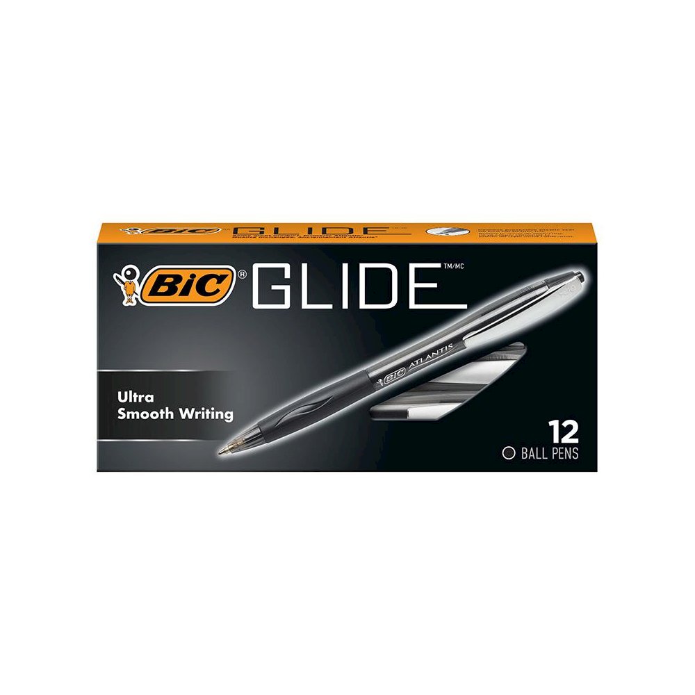 Glide Retractable Ball Pen, Medium Point (1.0 mm), Black, 12-Count. Picture 2