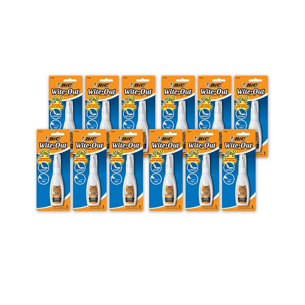 Wite Out 2 in 1 Correction Fluid, Pack of 6. Picture 2