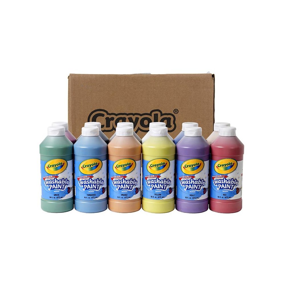 Washable Paint, Assorted Colors, 16 oz, 12 Count. Picture 2