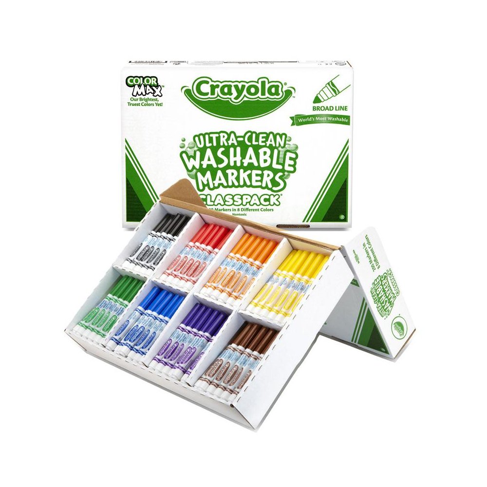 Ultra-Clean Washable Markers Classpack, Broad Line, 8 Colors, Pack of 200. Picture 2