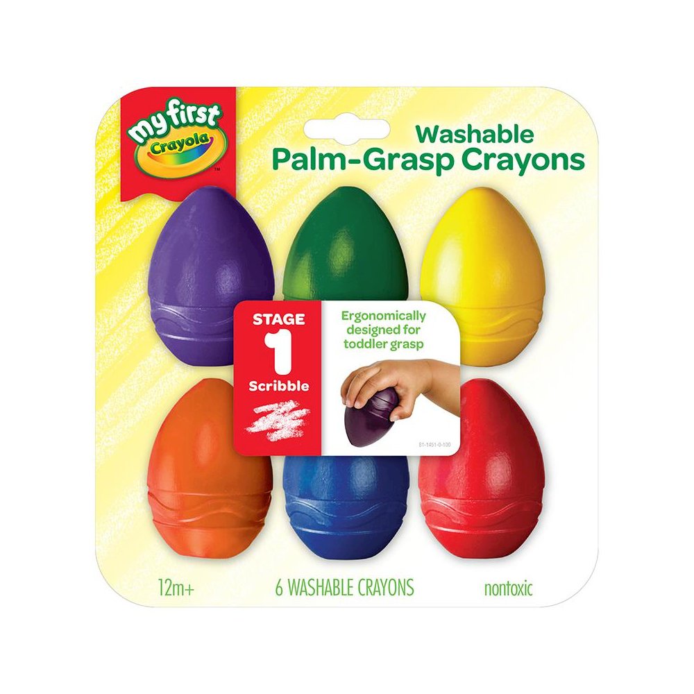 My First Crayola Washable Palm Grasp Crayons, 6 Count. Picture 2