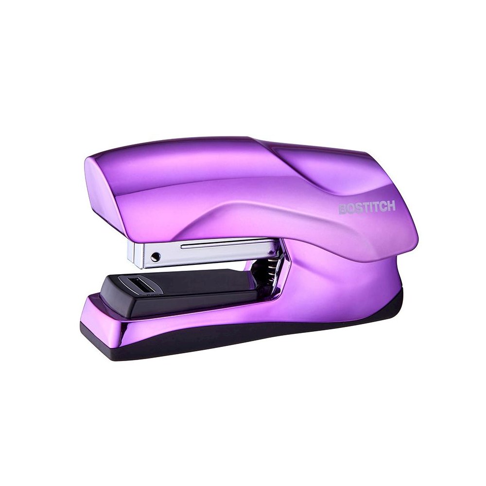 Flat Clinch Stapler, 40 Sheets, Metallic Purple. Picture 2