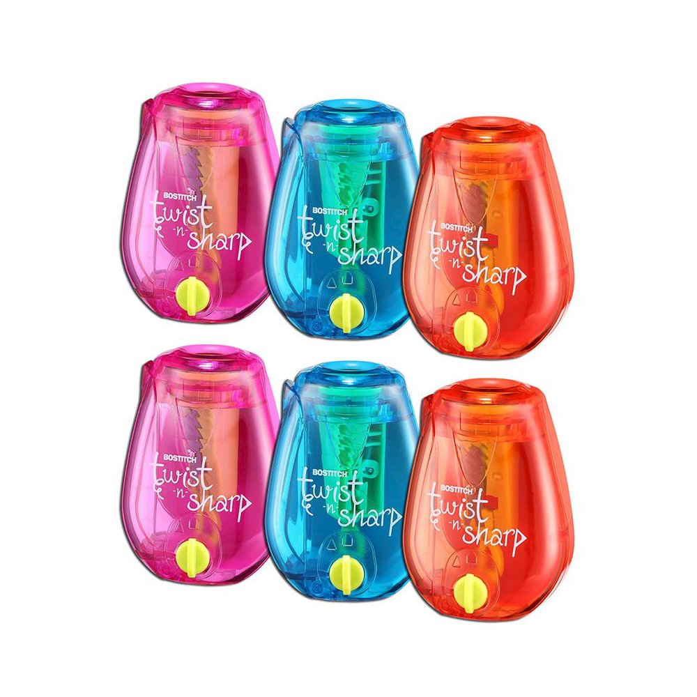 Twist-n-Sharp Kids Pencil Sharpener, Assorted Colors, Pack of 6. Picture 2