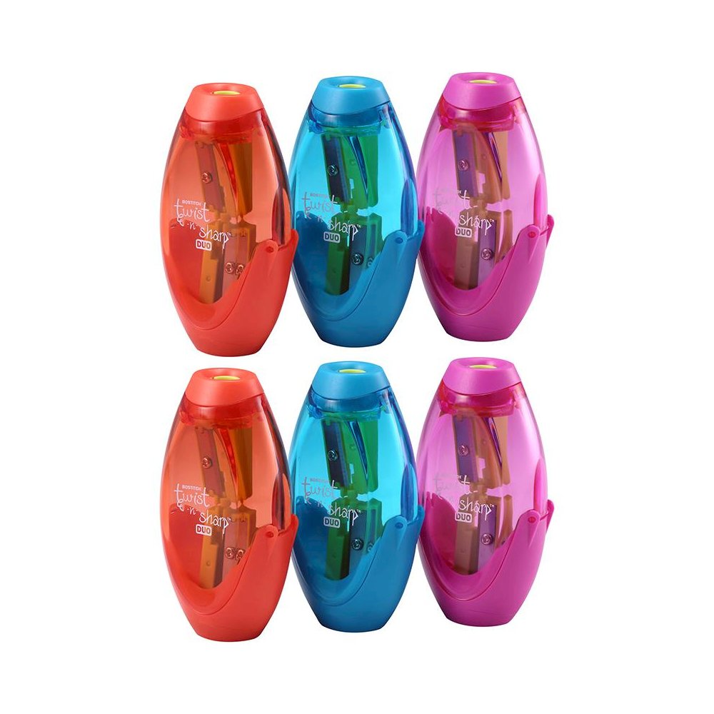 Twist-n-Sharp Duo Pencil Sharpener, Assorted Colors, Pack of 6. Picture 2