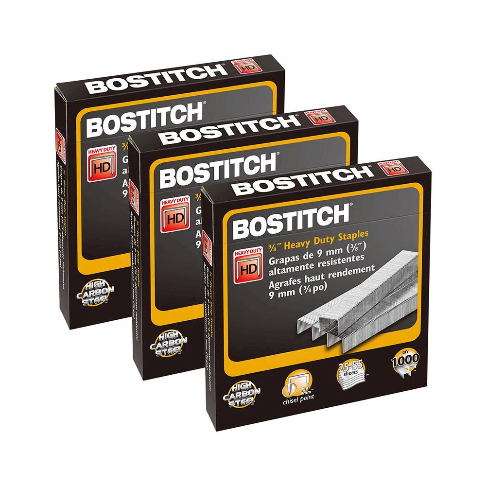 Premium Heavy Duty Staples, 3/8", 1000 Per Pack, 3 Packs. Picture 2