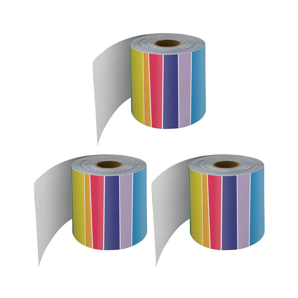 Rainbow Rolled Straight Border, 65 Feet Per Roll, Pack of 3. Picture 2