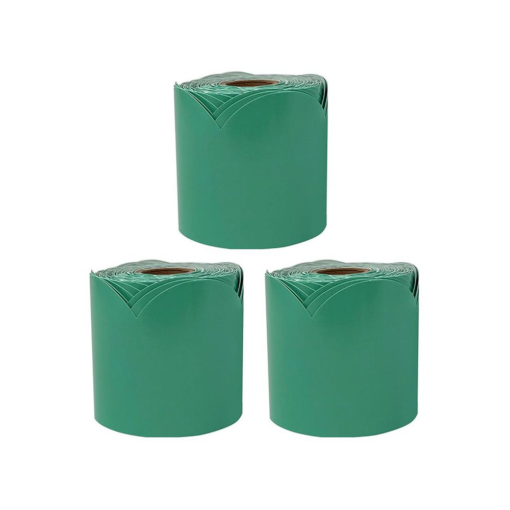 Grow Together Jade Green Rolled Scalloped Borders, 65 Ft Per Roll, Pack of 3. Picture 2