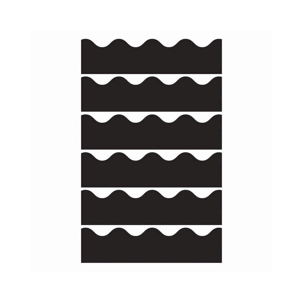 Black Scalloped Border, 39 Feet Per Pack, 6 Packs. Picture 2