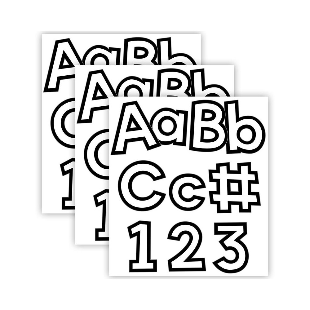 White with Black Trim Combo Pack EZ Letters, 219 Pieces Per Pack, 3 Packs. Picture 2