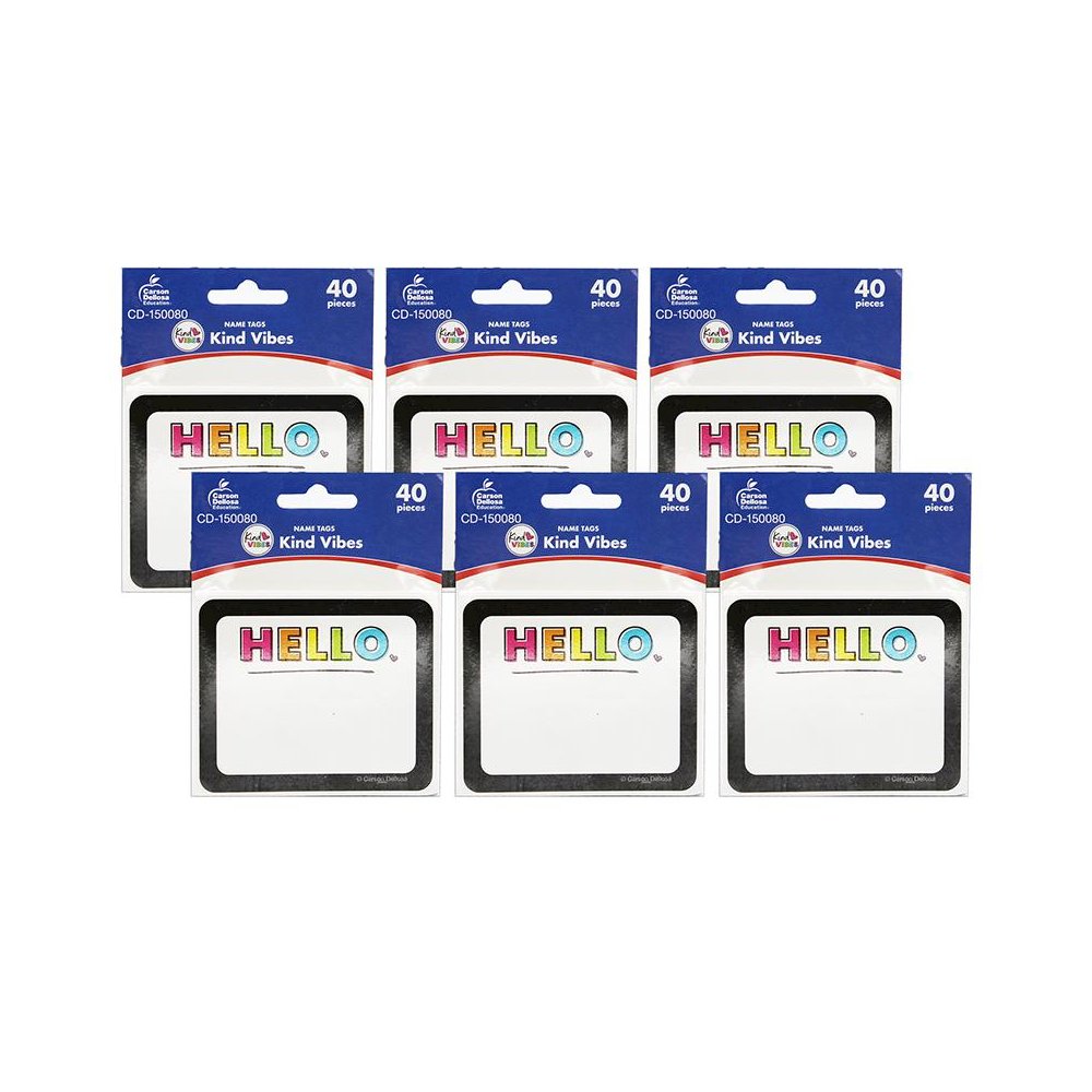 Kind Vibes Name Tags, 40 Per Pack, 6 Packs. Picture 2