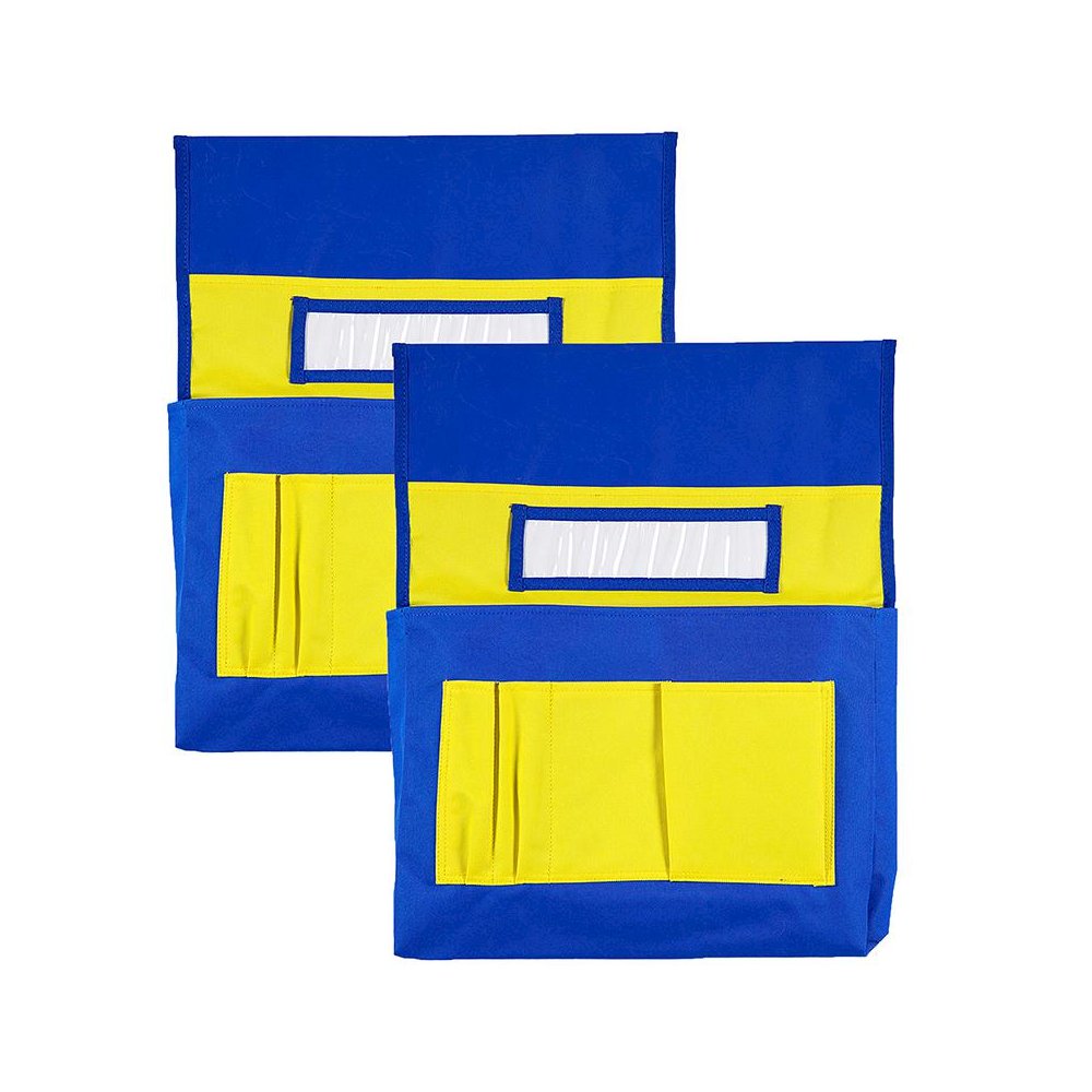 Chairback Buddy Pocket Chart, Blue/Yellow, Pack of 2. Picture 2