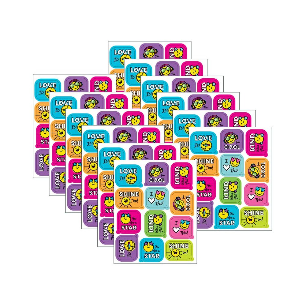 Kind Vibes Smiley Faces Shape Stickers, 72 Per Pack, 12 Packs. Picture 2