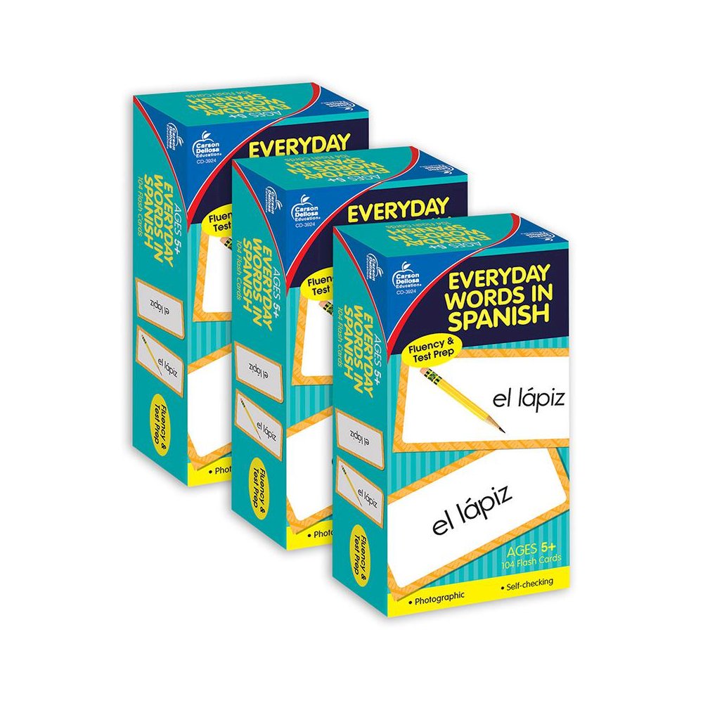 Everyday Words in Spanish: Photographic Flash Cards, Grade PK-8, 3 Packs. Picture 2